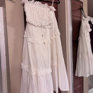 Two piece Lace Tube Top and Skirt